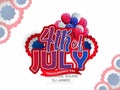 Vector illustration of USA independence day 4th of July showing stars and USA flag Royalty Free Stock Photo