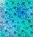 Blue tone floral pattern 3d background illustration Royalty Free Stock Photo