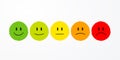 Vector illustration user experience feedback concept different mood smiley emoticons emoji icon positive, neutral and negative. Royalty Free Stock Photo