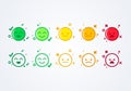 Vector illustration user experience feedback concept different mood smiley emoticons emoji icon positive, neutral and negative. Royalty Free Stock Photo