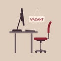 Vacant concept, office chair, business job vacancy, hiring recruitment Royalty Free Stock Photo