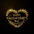 Vector illustration of valentines day golden greeting card Royalty Free Stock Photo