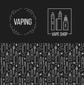 Vector illustration of vape and accessories