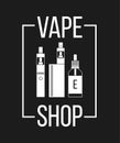 Vector illustration of vape and accessories Royalty Free Stock Photo