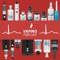 Vector illustration of vaping atomizer electronic cigarette Royalty Free Stock Photo