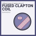 Vector illustration vaping coil. Part of big set. Fused clapton.