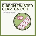 Vector illustration vaping coil. Part of big set. Ribbon twisted clapton.