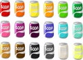 Vector illustration of various cans of soda