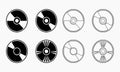 Vector Illustration of Various CD or DVD Icon Styles Royalty Free Stock Photo