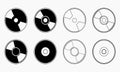 Vector Illustration of Various CD or DVD Icon Styles Royalty Free Stock Photo