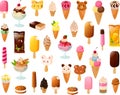 Vector illustration of various kinds of cute frozen ice cream dessert treats Royalty Free Stock Photo