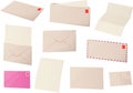Vector illustration of various letters and postcards Royalty Free Stock Photo