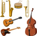 Vector illustration of various music instruments