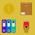 vector illustration of various objects in the office.