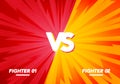 Vector Illustration Versus Screen. Fight background, Yellow VS Red.