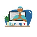 Vector illustration of video healthcare channel