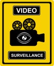 vector illustration video surveillance badge Royalty Free Stock Photo