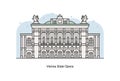 Vienna State Opera, Vienna, Austria. Vector line illustration