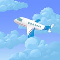 Vector illustration view of a flying aircraft Royalty Free Stock Photo
