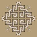 Viking Decoration Knot - Engraved - Interweaved Squares Rounded Frame Royalty Free Stock Photo