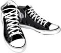 Vector illustration vintage black shoes sneakers Royalty Free Stock Photo