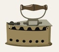 Vector isolated illustration of vintage cast iron.