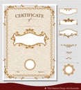Vector illustration of vintage certificate Royalty Free Stock Photo