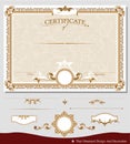 Vector illustration of vintage certificate Royalty Free Stock Photo