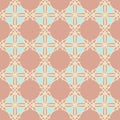 Vector illustration vintage floral interior seamless flat design brown peach cream aqua blue soft background