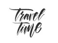 Vintage hand type lettering print of Travel Time on white background. Royalty Free Stock Photo