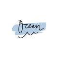Vector illustration. Vintage hipster hand drawn lettering logo of surf and ocean Royalty Free Stock Photo