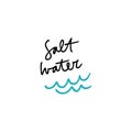 Vector illustration. Vintage hipster hand drawn lettering logo of surf and ocean Royalty Free Stock Photo