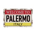 Welcome to palermo italy - Vector illustration - vintage rusty metal sign