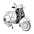 Vector Illustration Of Vintage Scooter