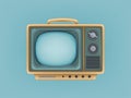 Vector illustration of vintage tv set, television. Retro electric video display for broadcasting, news, networking, web