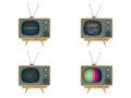 Vector illustration of vintage tv set, television.