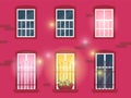 Vector illustration of vintage windows in modern style Royalty Free Stock Photo