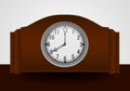 Vector illustration of vintage wooden clock on a white background. Royalty Free Stock Photo