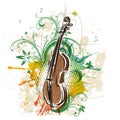 Vector illustration of a violin