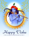 vector illustration of Vishu festival of Hindu celebrated in South India