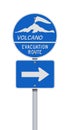 Volcano Evacuation Route road sign