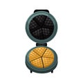 Vector illustration of a waffle iron for round Belgian waffles Royalty Free Stock Photo