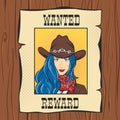 Vector illustration of Wanted Vintage Western Poster