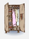 Vector illustration of wardrobe closet
