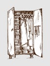 Vector illustration of wardrobe closet