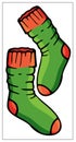 Vector illustration with a warm cute socks. For web design, logo, icon, app, UI. Cartoon style