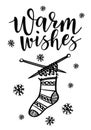 Vector illustration of `Warm wishes` lettering