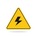 Vector illustration of a warning sign of electricity is on a white background Royalty Free Stock Photo