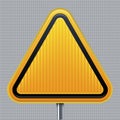 Warning signal. Traffic road signal with reflective texture. Isolated