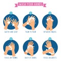 Vector Illustration Of Washing Hands